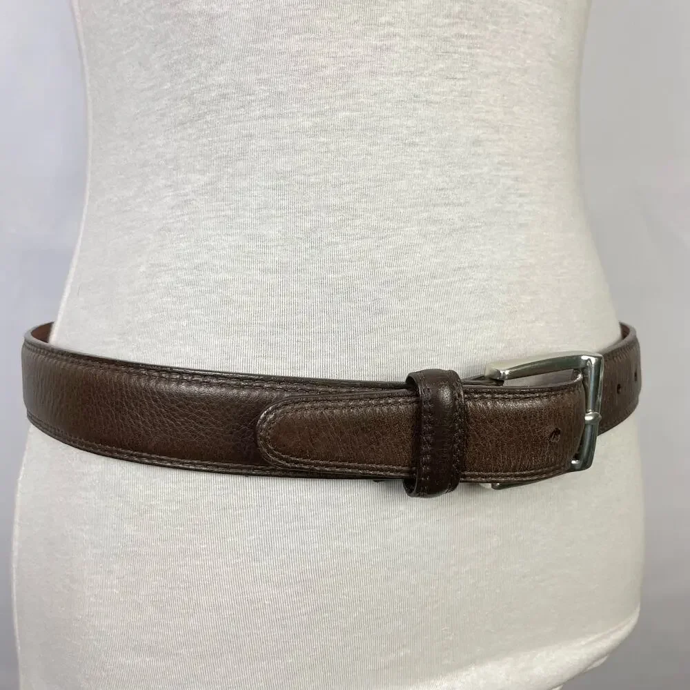 Brighton XS Women's Brown Leather Full Grain Glove Lining Simple Casual Belt